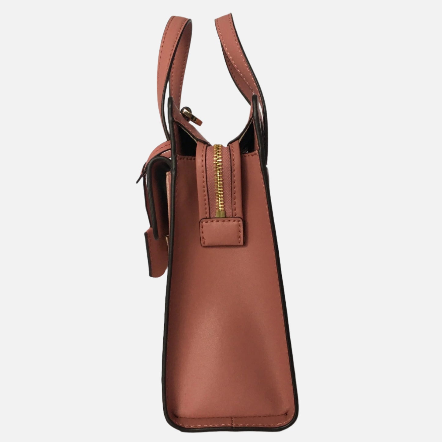 Michael Kors Designer Crossbody Bags Cece Small Tote. Side View Stitched Leather with Gold Coloured Zip.
