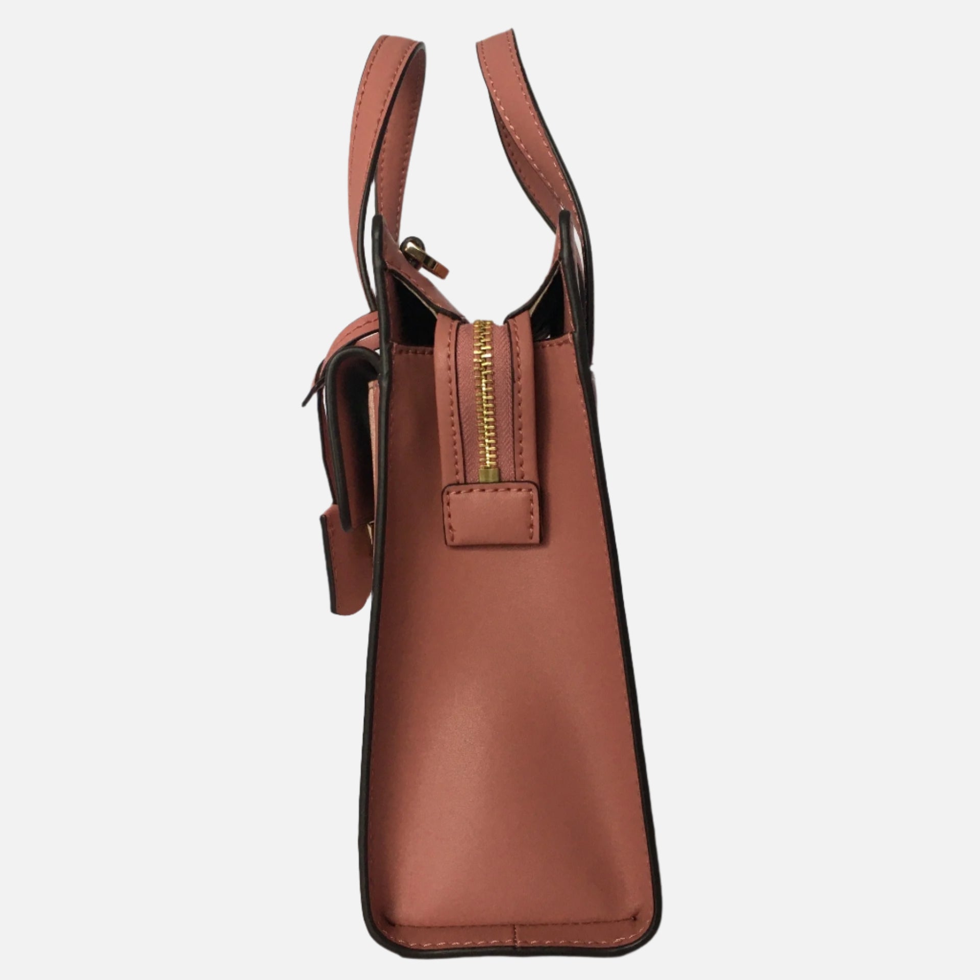 Michael Kors Designer Crossbody Bags Cece Small Tote. Side View Stitched Leather with Gold Coloured Zip.