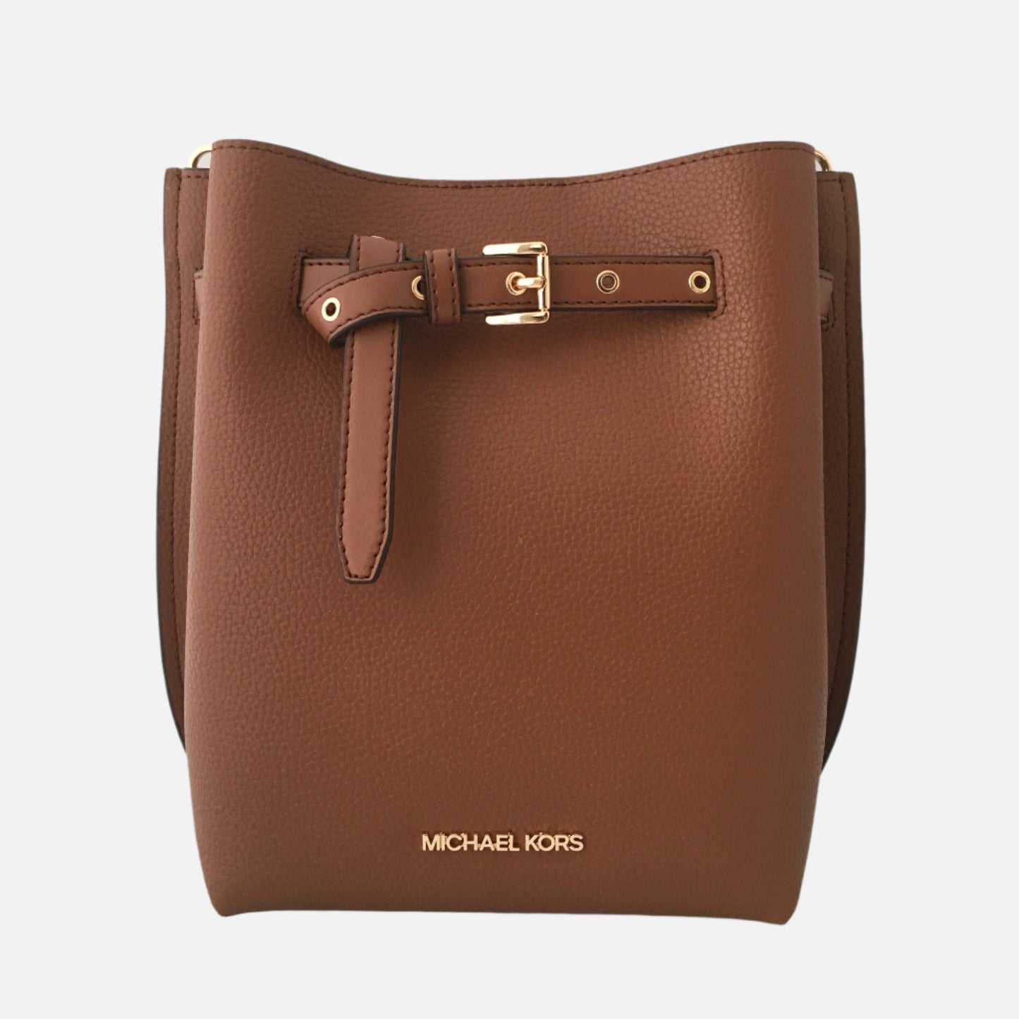 Michael Kors brown saffiano leather designer crossbody bag.