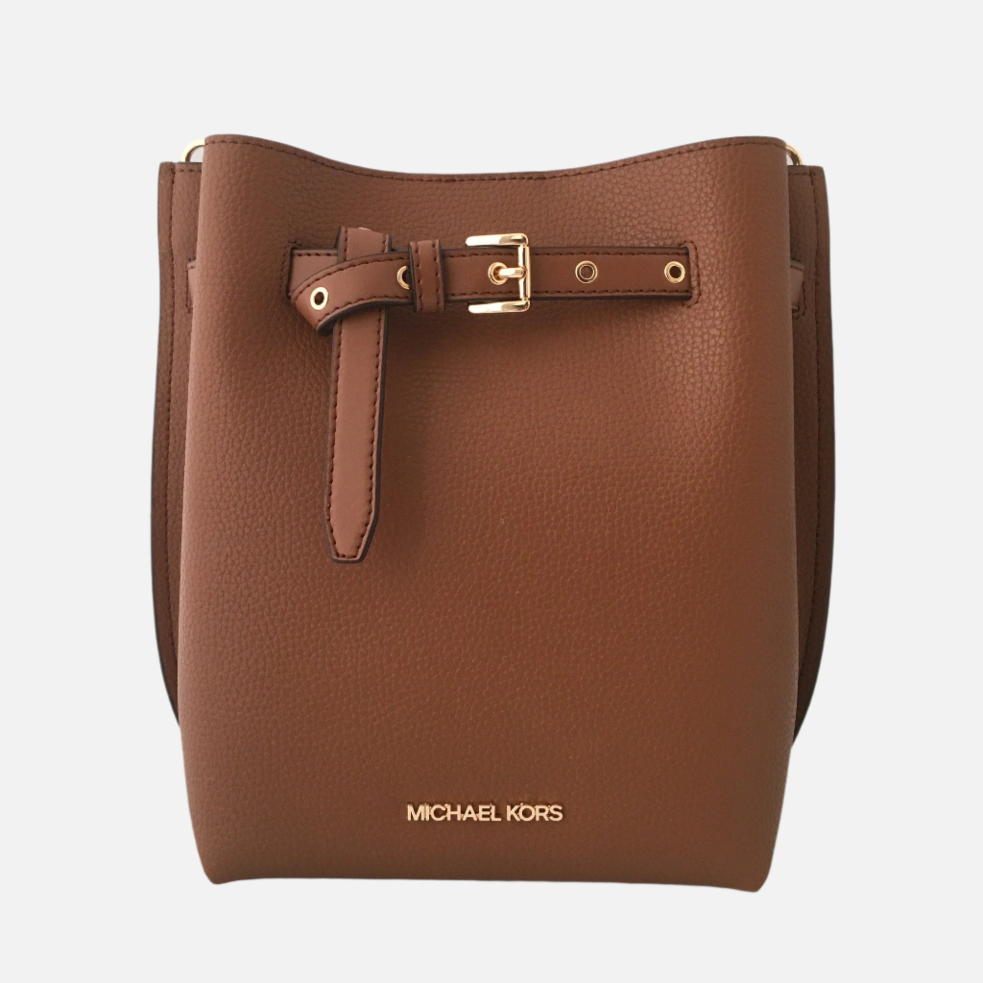 Michael Kors brown saffiano leather designer crossbody bag.