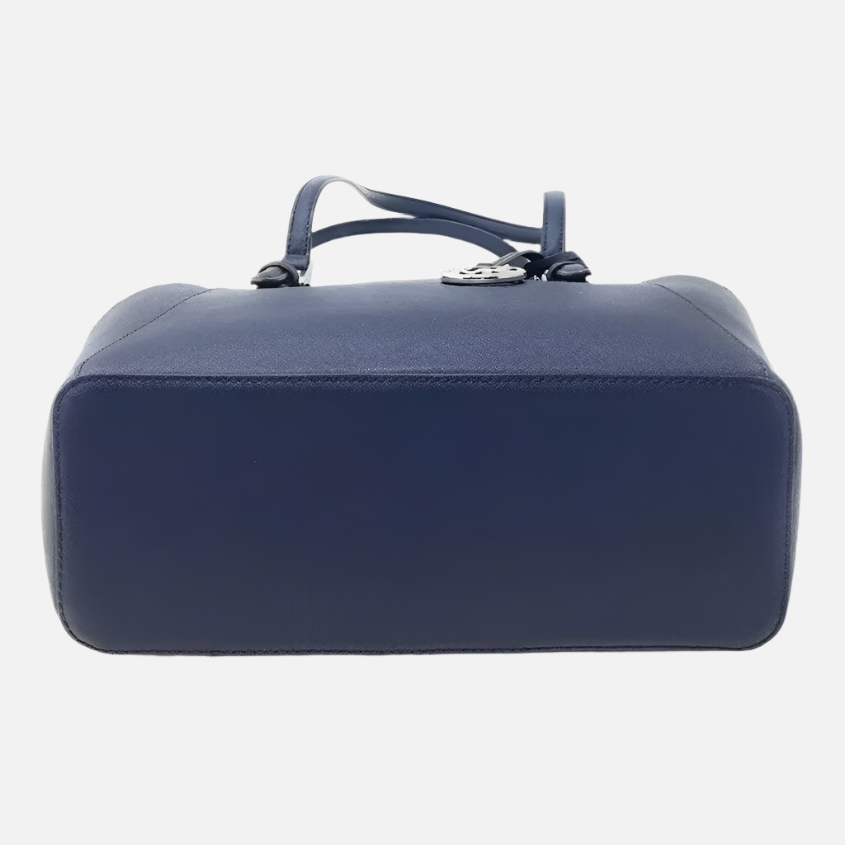 Michael Kors handbags for women. Blue saffiano leather bottom of charlotte Bag. 