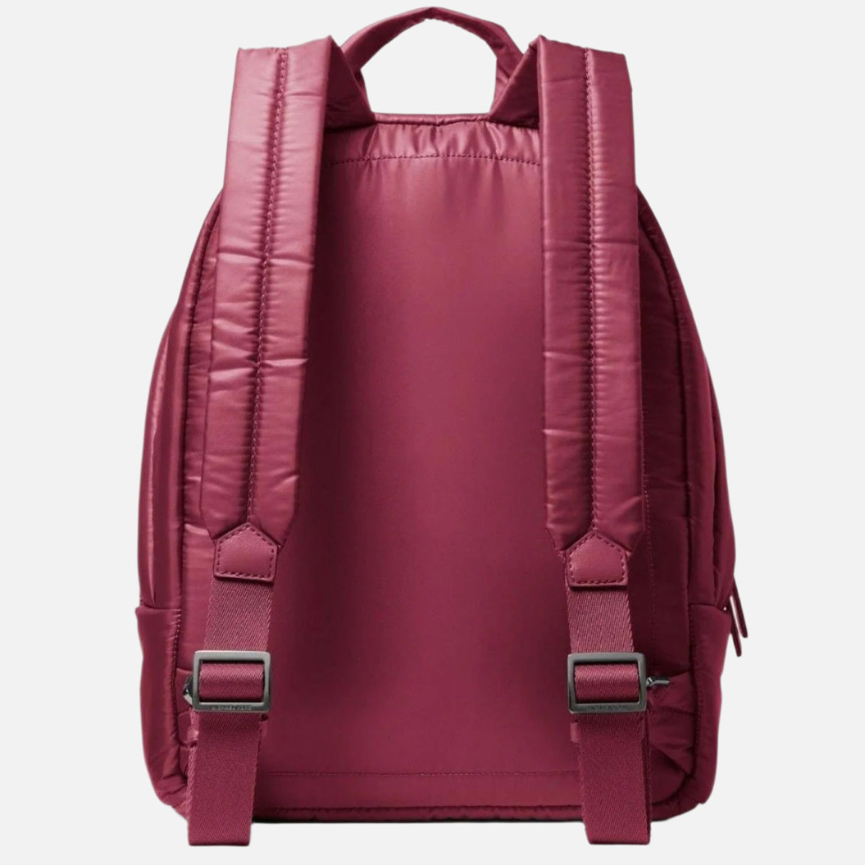 Michael Kors Backpack Rae Berry Quilted Metallic Finish. Rear View Adjustable Shoulder Straps.